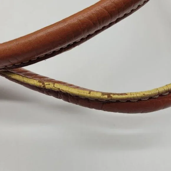 SOLD Cole Haan Village Spos Leather Barrel Bag Vtg 80s Vibe Country - Picture 4 of 11